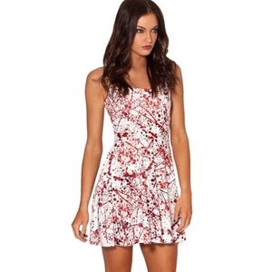 Black Milk blood splatter reversible Halloween goth skater dress xxs